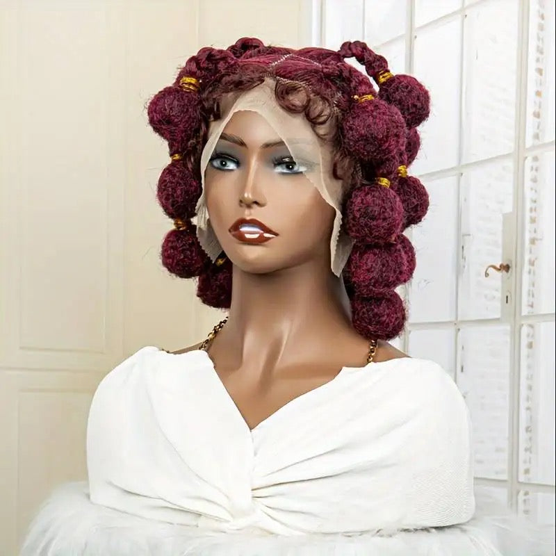 Knotless braid wig synthetic full lace short braided wig for black women