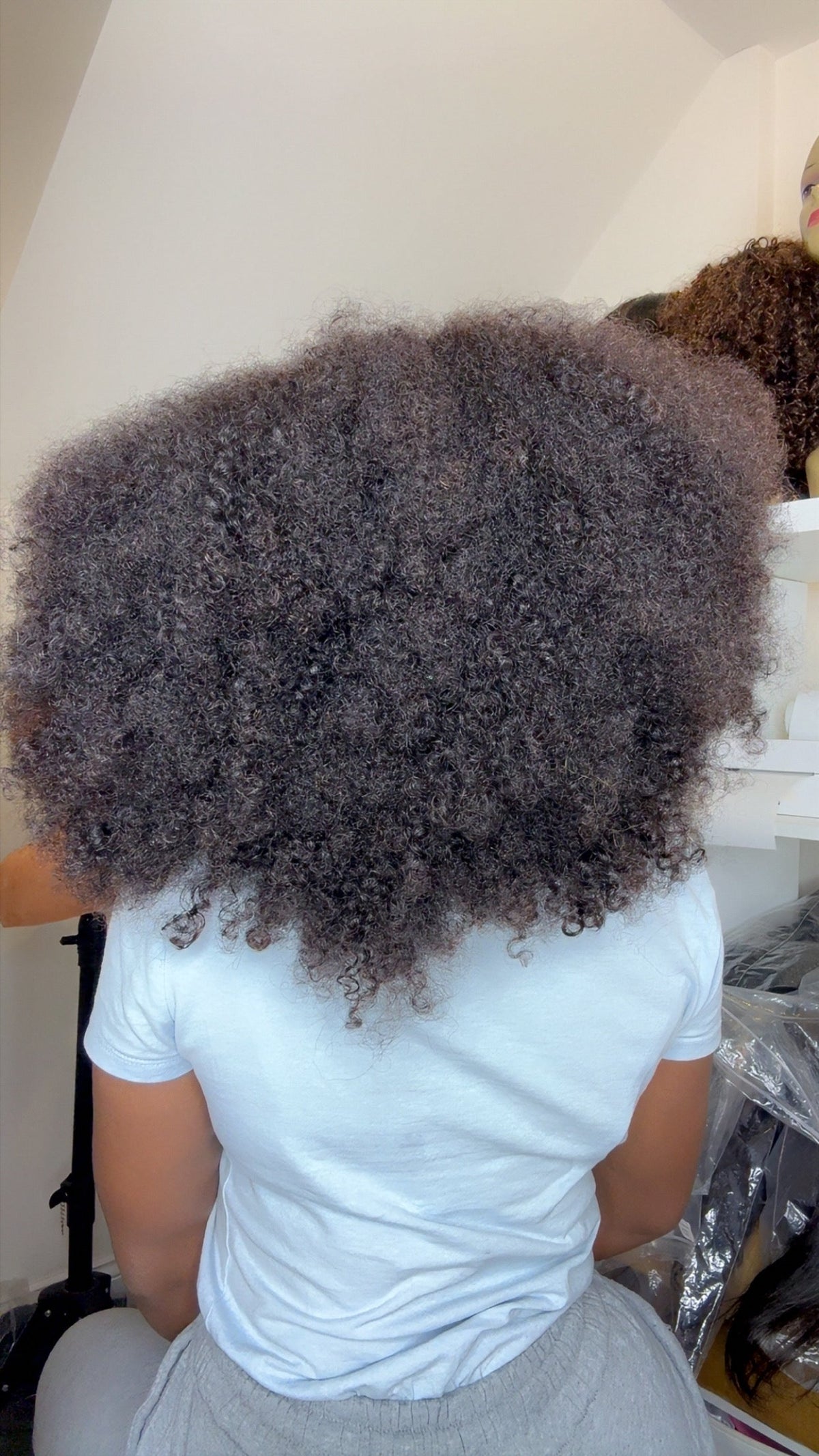 20 inch 300 percent density 5x7 glue-less afro human hair wig