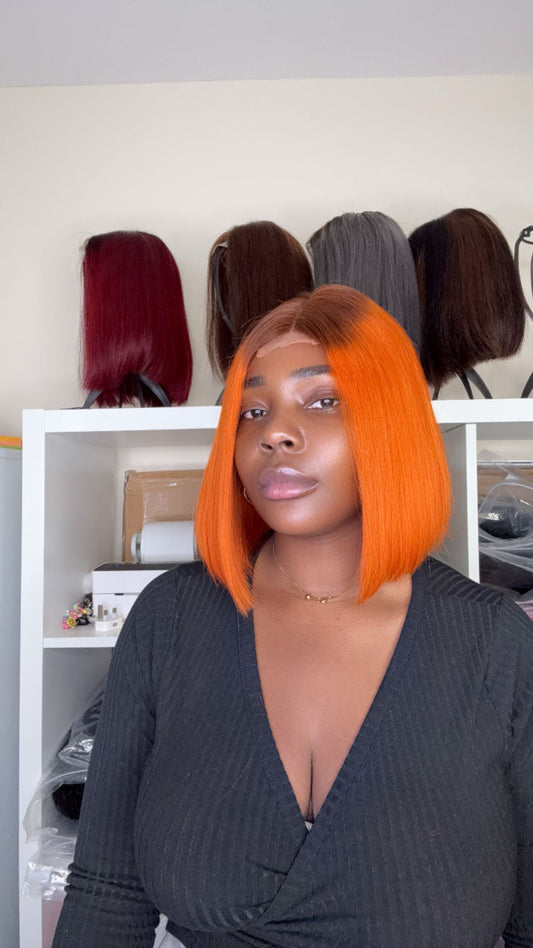Orange Bob wig - SawaShine