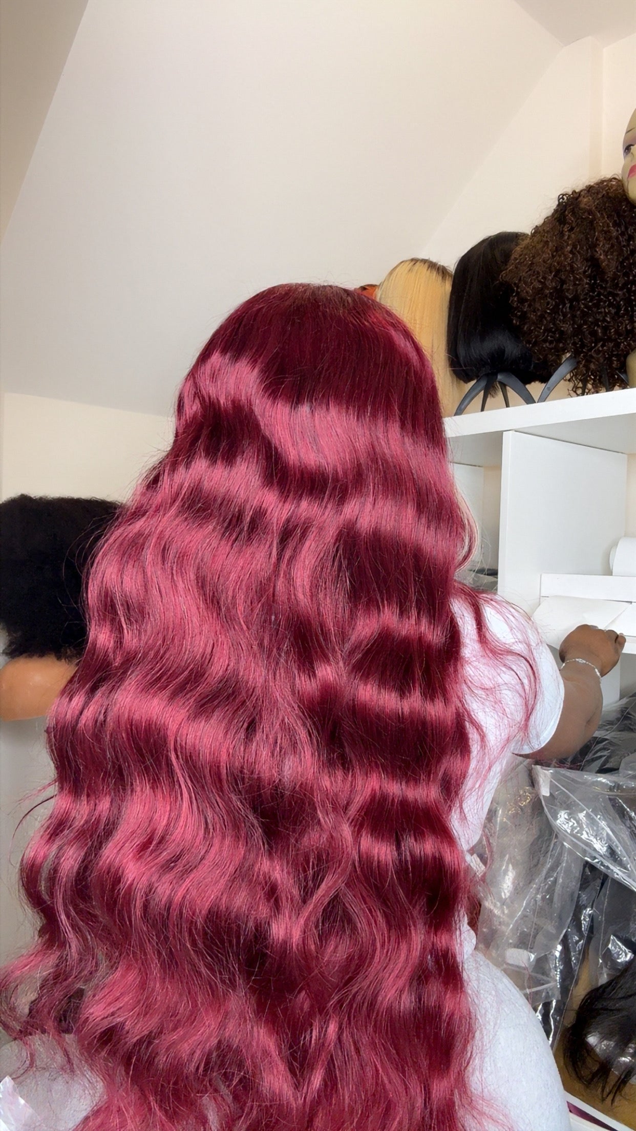 Red Wig with Blonde Highlights Body Wave - SawaShine