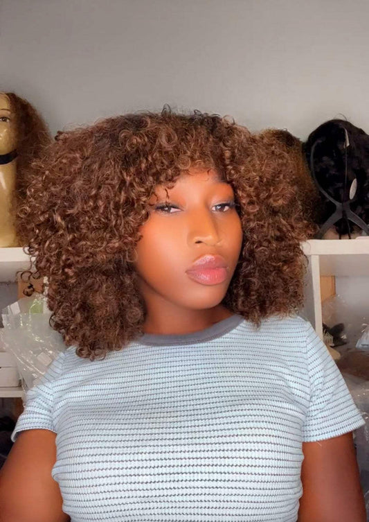 machine made fringe human hair wig