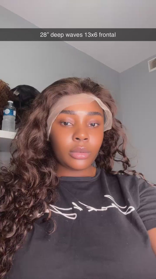 Deep wave brown wig